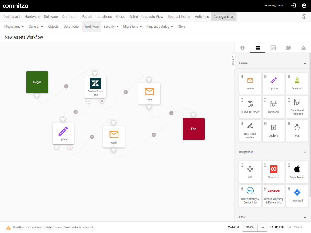 IT Asset Management by Oomnitza dashboard view — IT and HR app on the Zendesk Marketplace